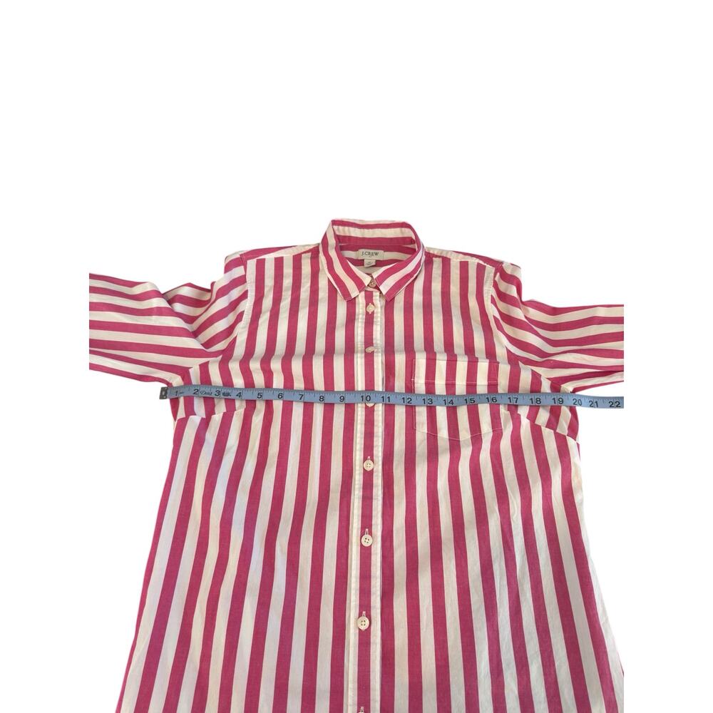 J.Crew Button Down Shirt Pink Striped Lightweight Cotton‎ Blend Blouse Medium - Picture 10 of 12